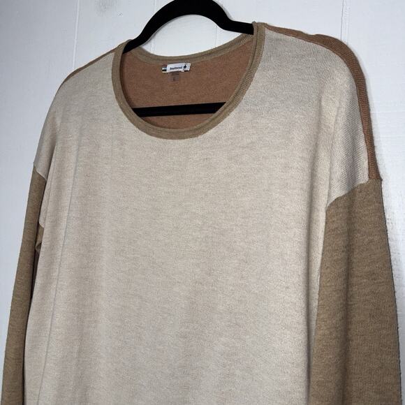 Smartwool Women’s Shadow Pine Colorblock Sweater Almond Heather Size Large - Picture 3 of 4